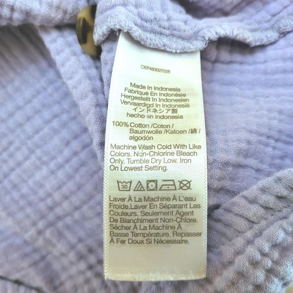 Madewell Periwinkle Blue Lightspun Cotton Gauzy Beachy Button Front Minidress XL - Picture 7 of 10